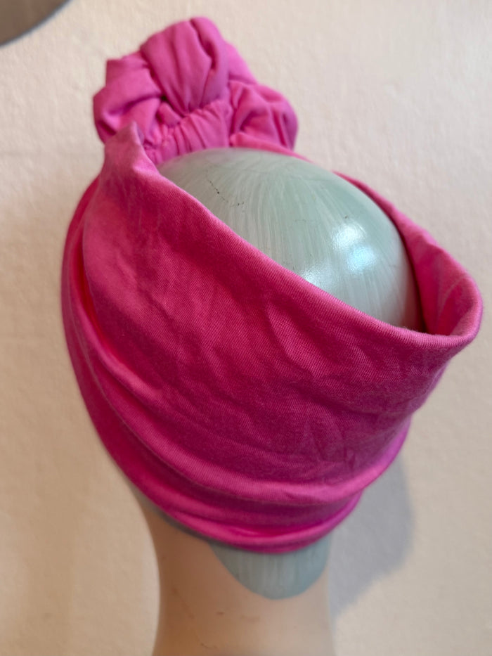 50% OFF SALE ITEM: Pink Vintage Style Pre-tied Headband with Slouchy Knot