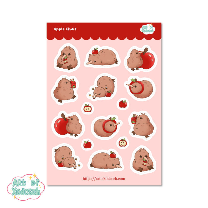 apple kiwis sticker sheet