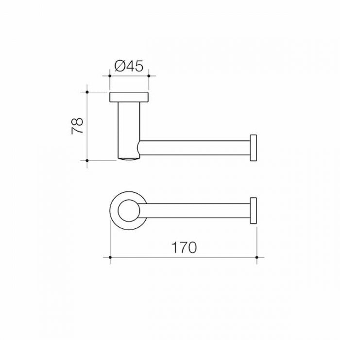 Caroma Cosmo 303128B Metal Toilet Roll Holder Single