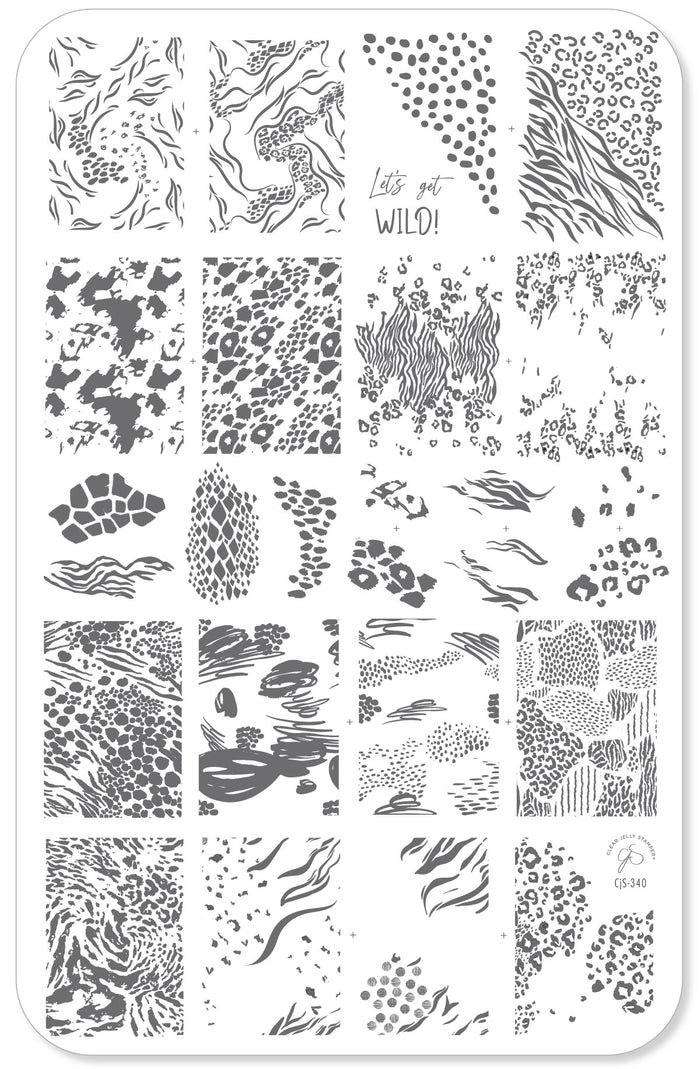 CjS-340 - Let's Get Wild! | Clear Jelly Stamping Plate