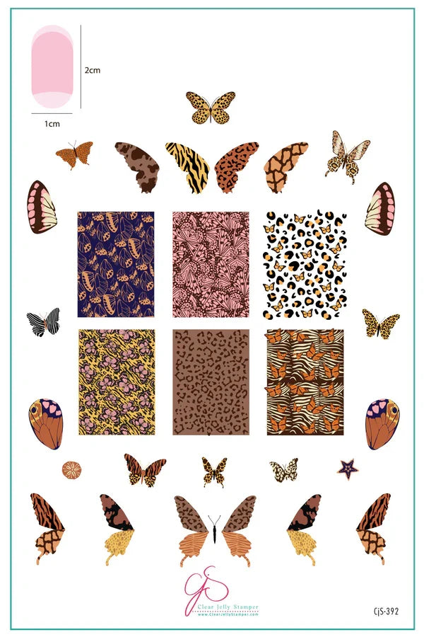 CjS-392 Wild Wing | Clear Jelly Stamping Plate