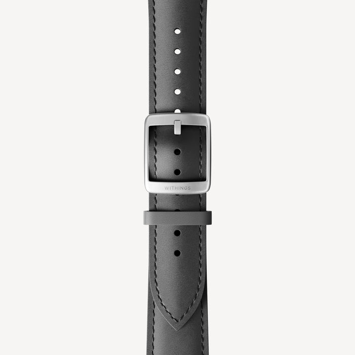 Curved Leather Wristband Black