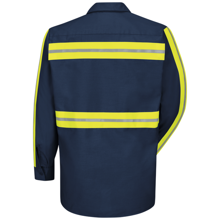 Enhanced Vis Mns Ls Nv Workshirt - EN Enhanced Vis Navy | SP14EN