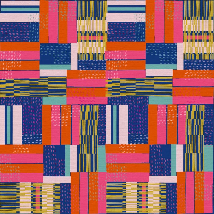 F2674 - Crossed Lines Coral/Gold