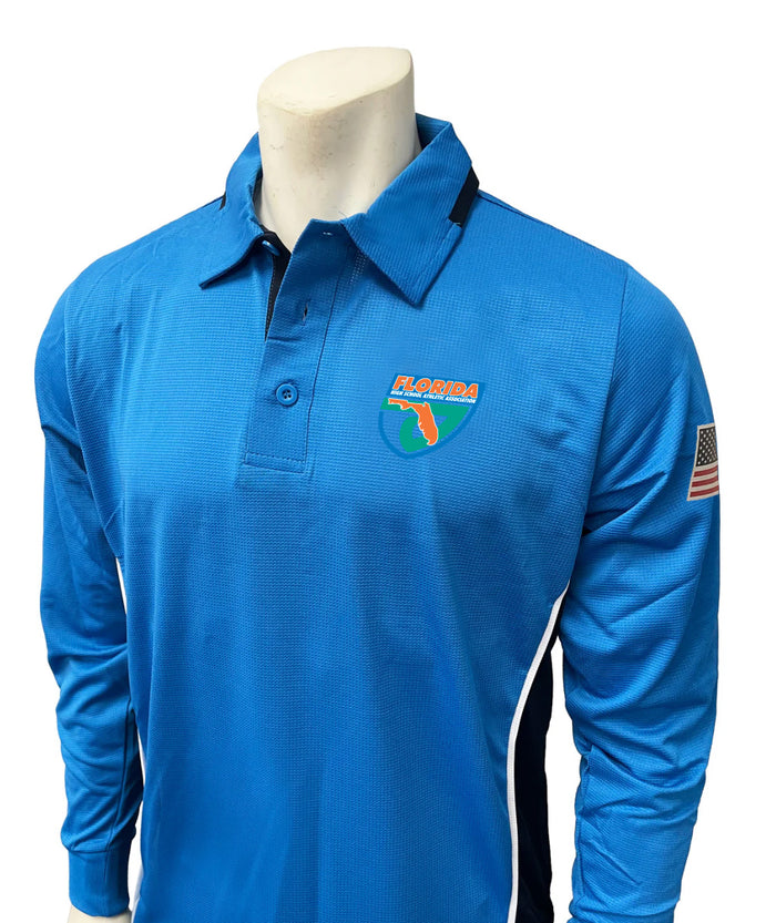 Florida (FHSAA) Smitty Bright Blue Softball Umpire LS Shirt