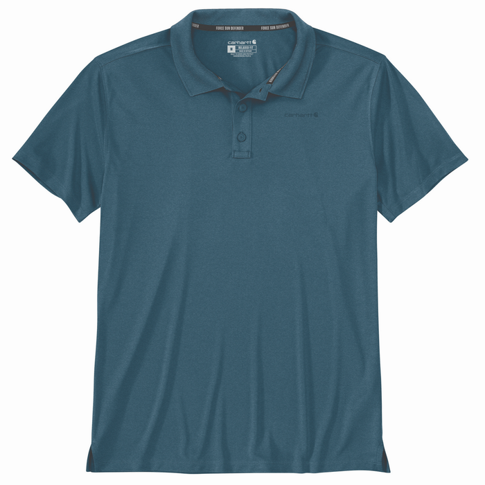 Force Sun Defender Relaxed Fit Lightweight Short-Sleeve Polo - HK9-Storm Blue Heather | Carhartt 106901