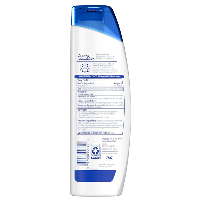Head & Shoulders 2-in-1 Shampoo & Conditioner Classic Clean – 8.5 oz – 6 Pack