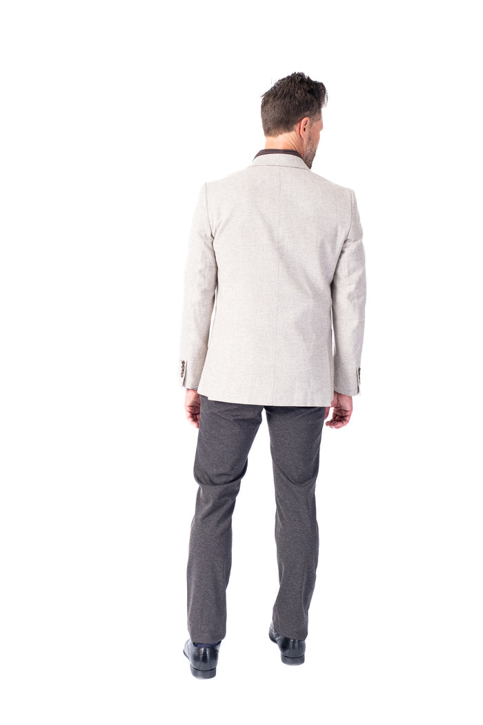 Houndstooth Blazer w/ Zipout Bib - Oat