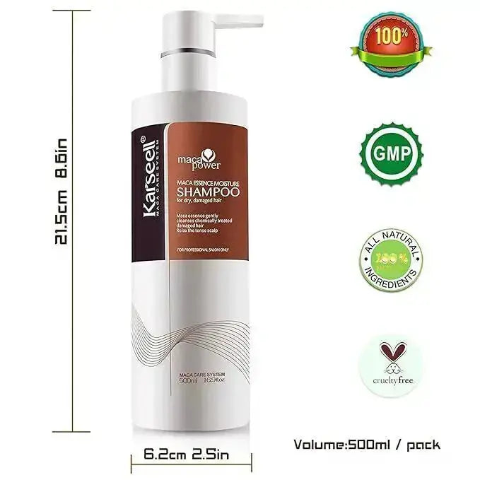 Karseell Maca Power Argan Oil Shampoo Herbal Extract Deep Moisturizing Gentle Shampoo for Dry and Damaged Hair 500 ml - DOKAN
