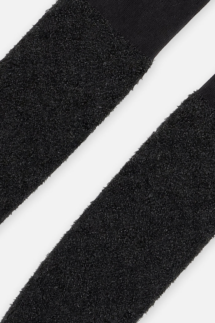 Knit Textured Fur Tights Black-2