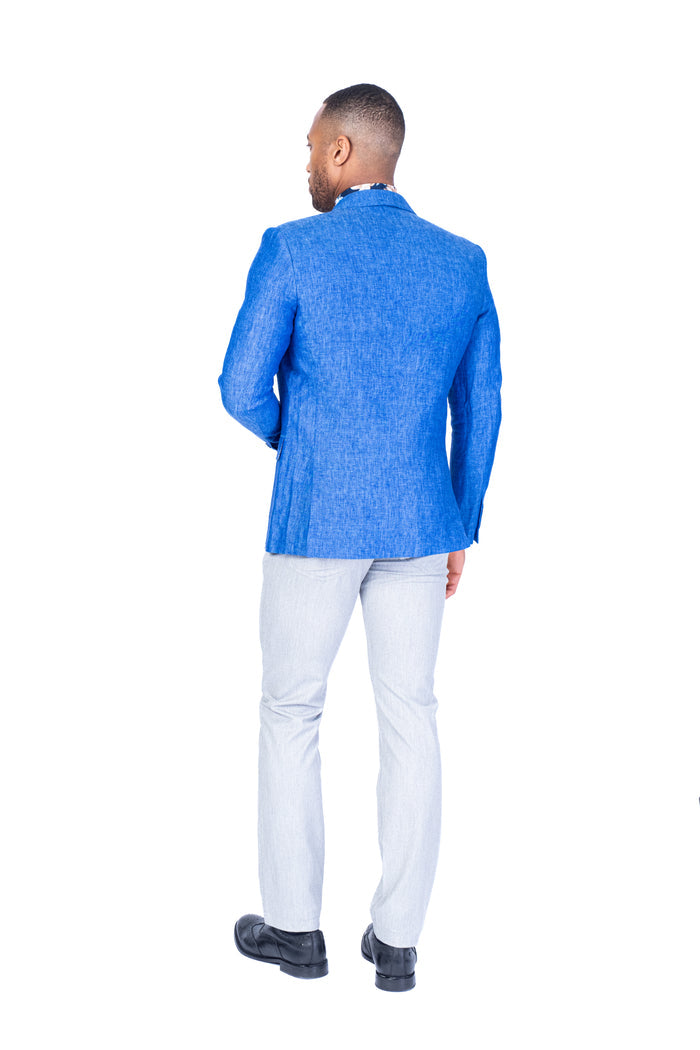 Linen Blazer - Royal Blue