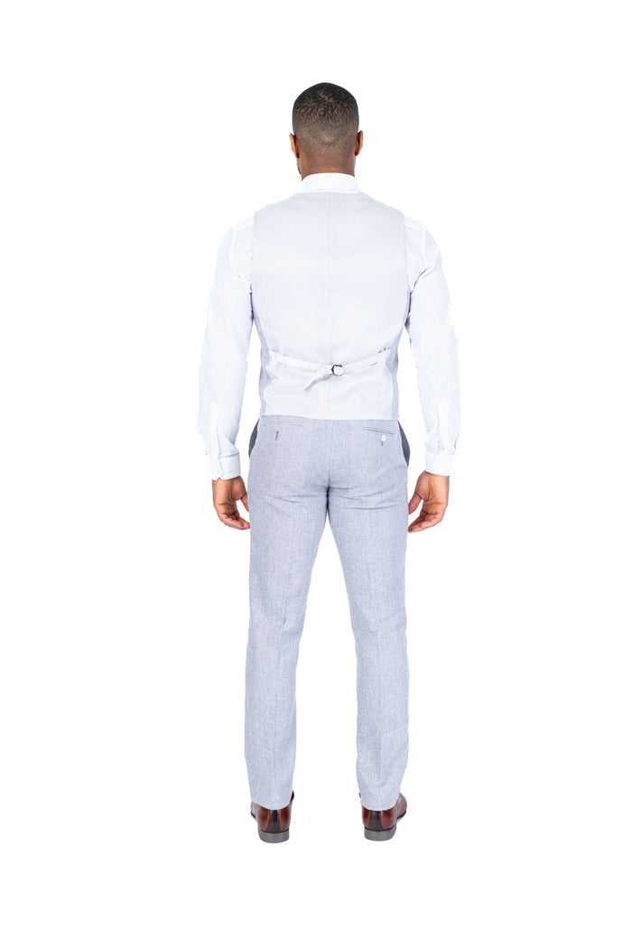 Linen Vest Separate - Light Grey