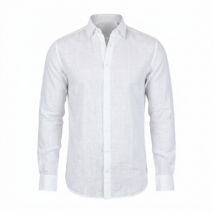 Linen/Cotton Sport Shirt - White