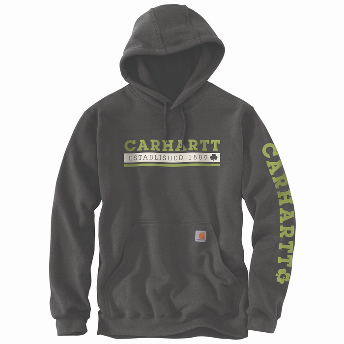 Loose Fit Midweight Hooded Shamrock Graphic Sweatshirt - CRH-Carbon Heather | Carhartt 106751