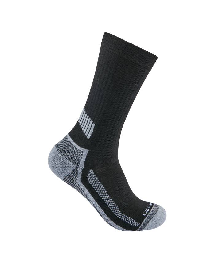Men's Force Midweight Crew Sock 3 Pack BLK-Black | Carhartt SC4223M