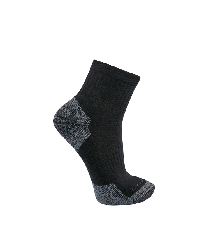 Men's Midweight Cotton Blend Quarter Sock 3 Pack BLK-Black | Carhartt SQ6103M