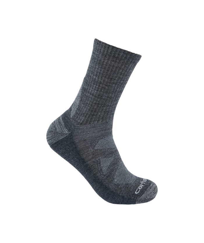 Men's Midweight Merino Wool Blend Short Crew Sock CRH-Carbon Heather | Carhartt SS9730M