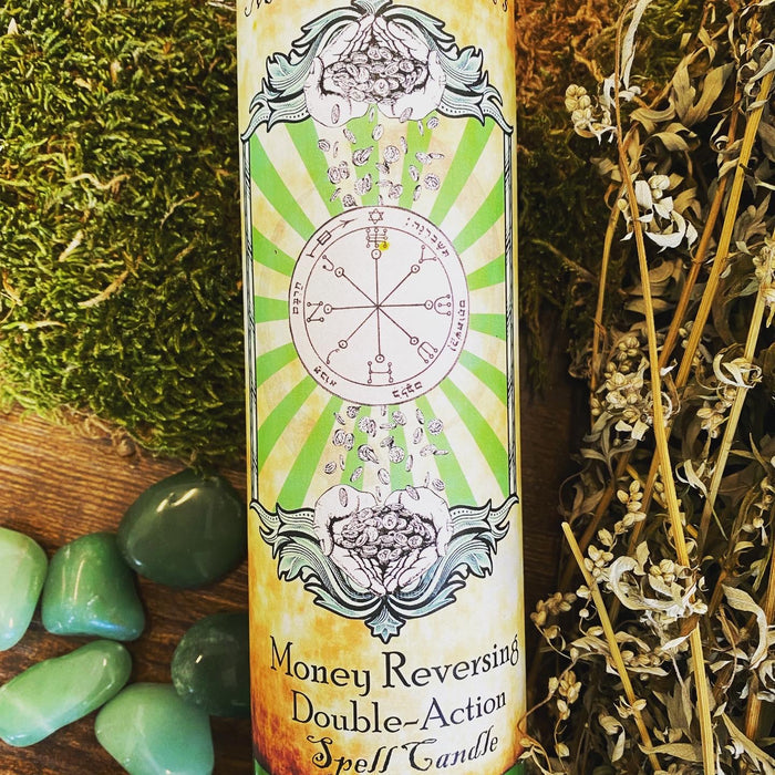 Money Reversing Double Action Spell Candle *** MONEY