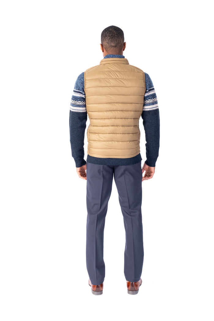 Quilted Nylon Vest - Tan