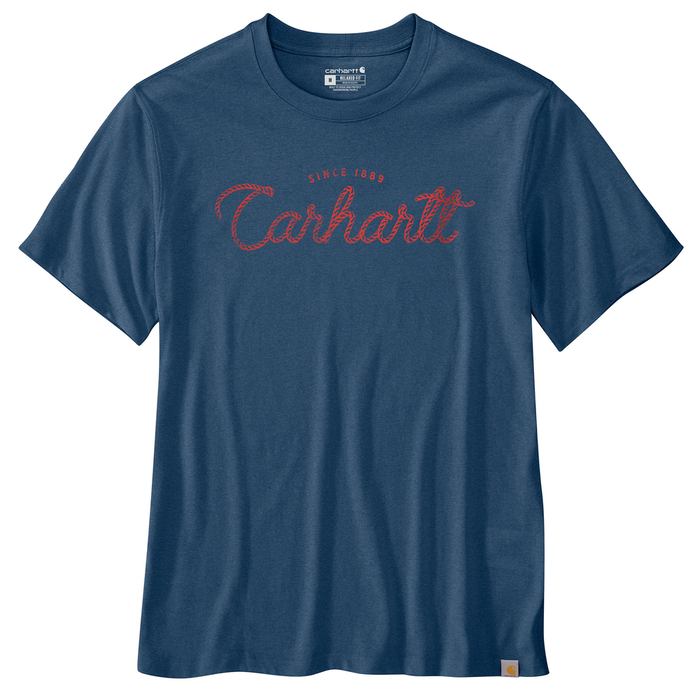 Relaxed Fit Lightweight Short-Sleeve Script Graphic T-Shirt - HL3-Deep Ocean Heather | Carhartt 106762