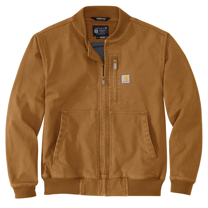 Rugged Flex Duck Relaxed Fit Bomber Jacket - BRN-Carhartt Brown | Carhartt 106781