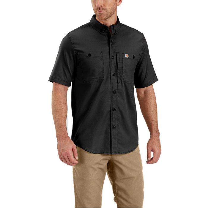 RUGGED PROFESSIONAL™ SERIES Relaxed Fit Canvas Short Sleeve Work Shirt - N04-Black | Carhartt 106688