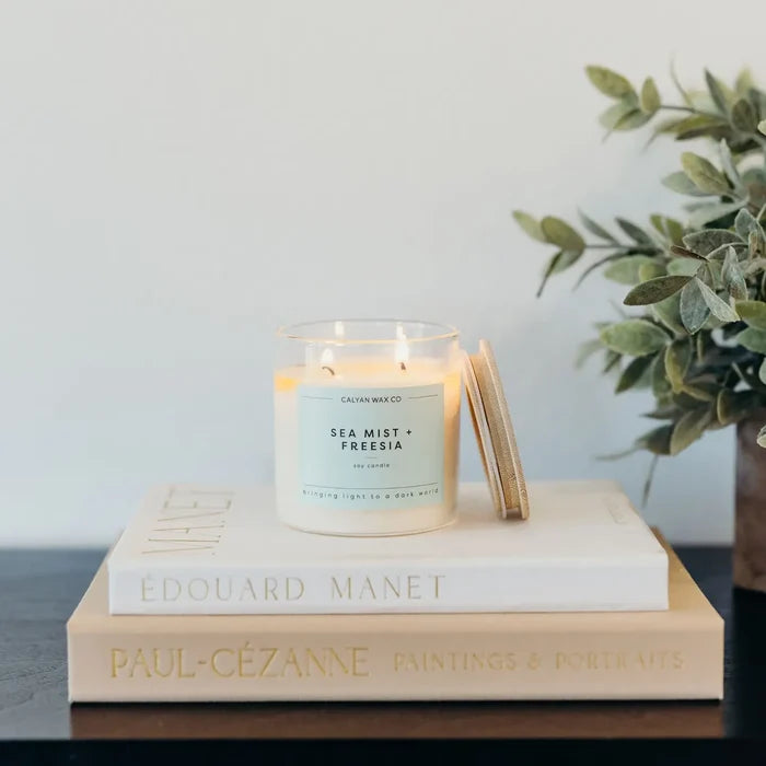 Sea Mist + Freesia - Glass Tumbler Soy Candle