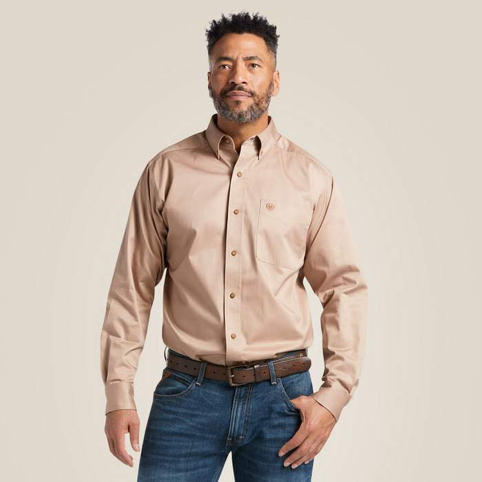 Solid Twill Classic Fit Shirt - 250-Khaki | Ariat 10000505