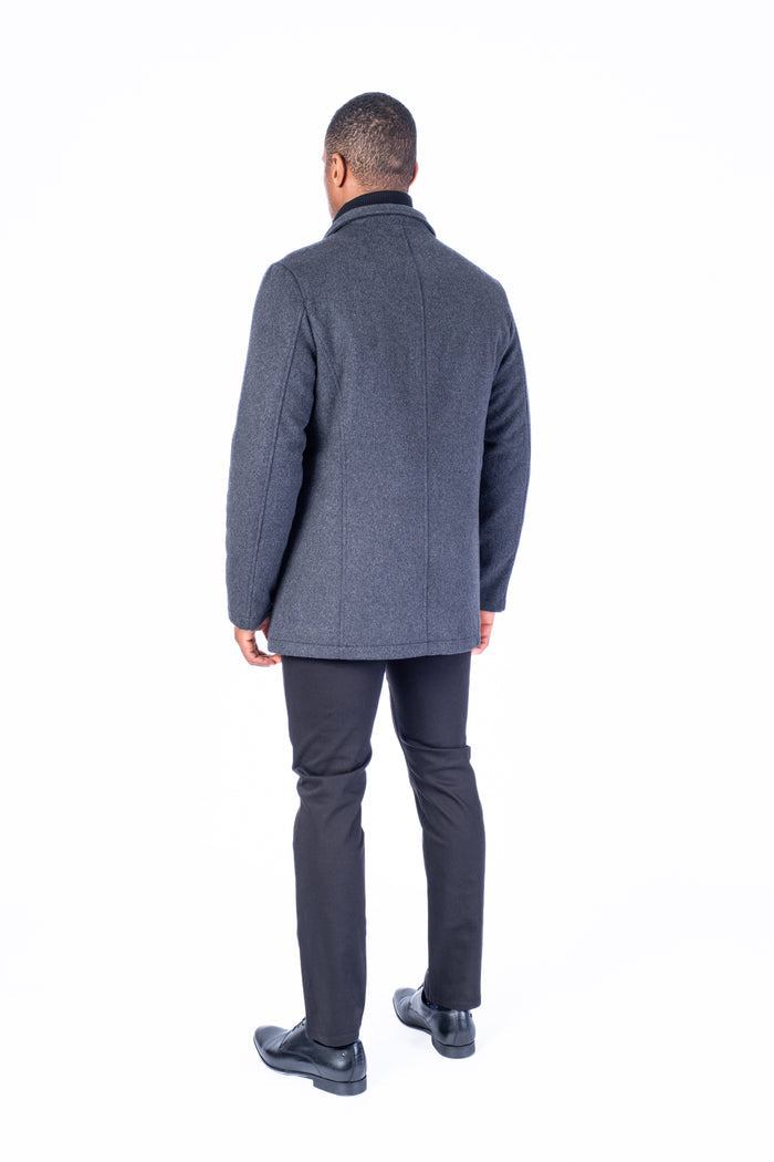 Wool & Cashmere Car Coat - Charcoal
