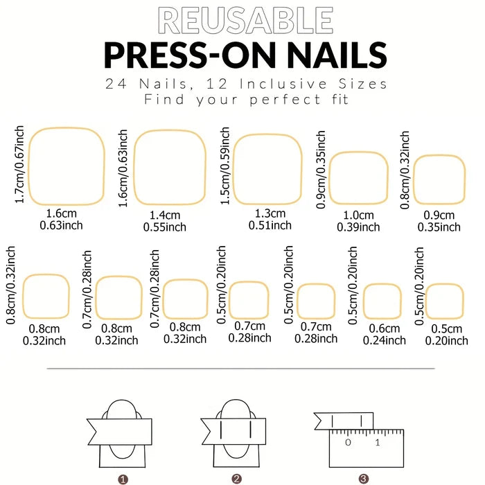 120 PCS Of Short Square White French-Style Fake Nails  Suitable For Outfits In Daily Life