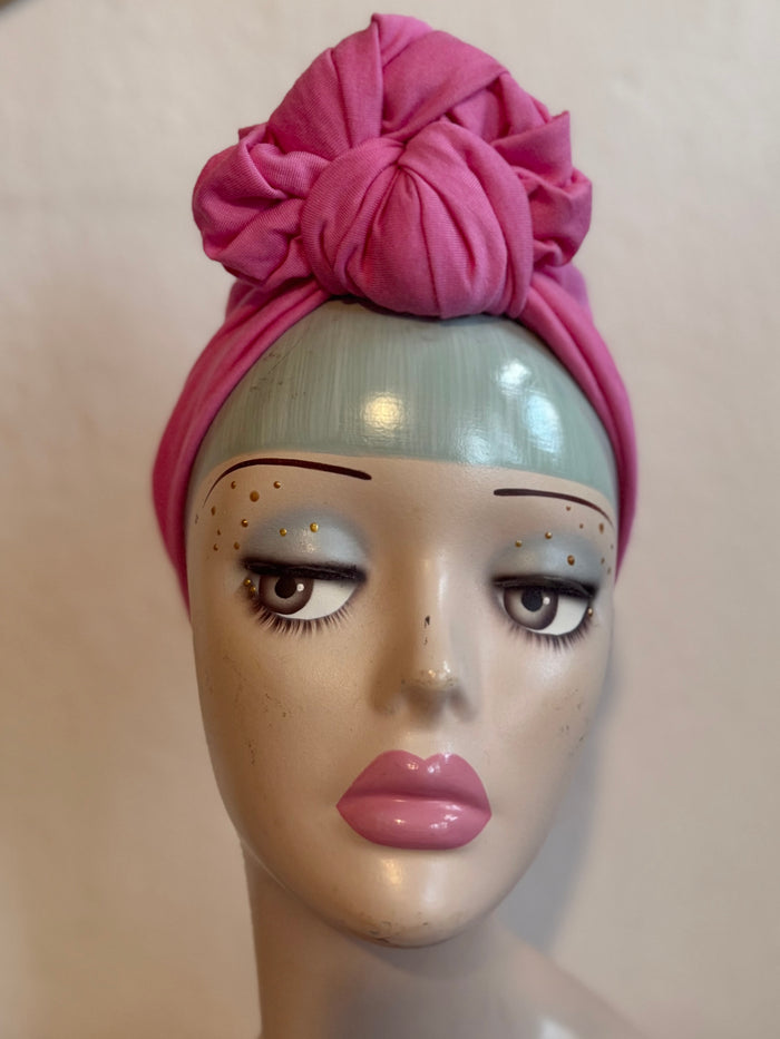 50% OFF SALE ITEM: Pink Vintage Style Pre-tied Headband with Slouchy Knot