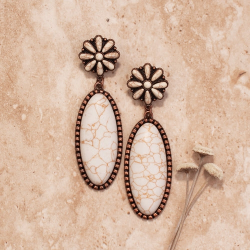 734019 - Squash Blossom Earrings - Ivory Copper