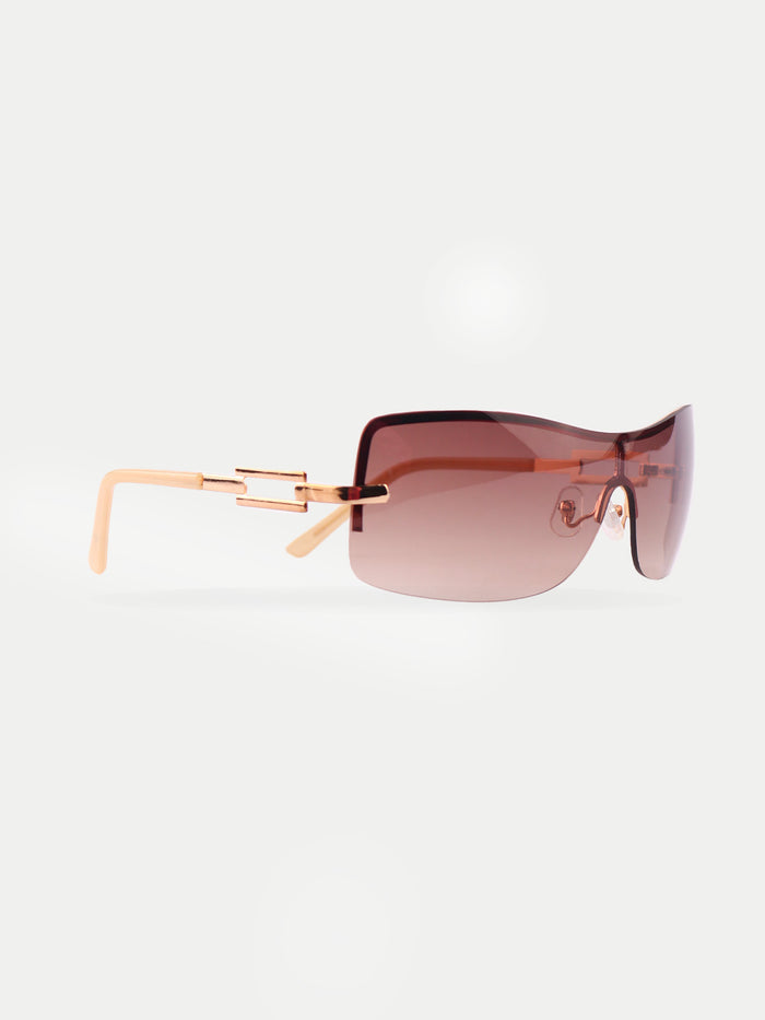90s Wrap Anastacia Sunglasses | Gold-Image 3