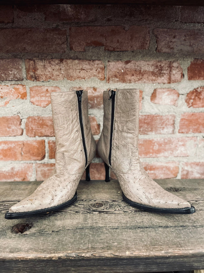 Lagabto Ostrich Women's Ankle Boots Size 9