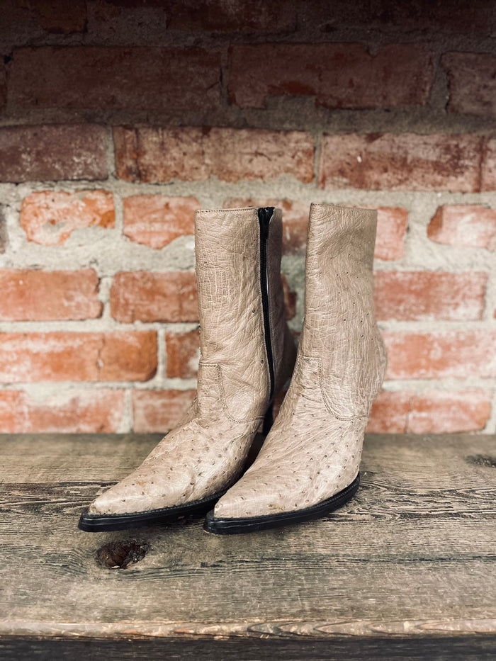 Lagabto Ostrich Women's Ankle Boots Size 9