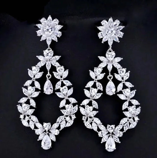 Wedding Jewelry - Cubic Zirconia Bridal Earrings