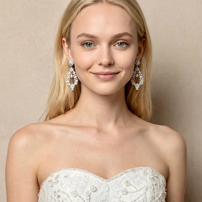 Wedding Jewelry - Cubic Zirconia Bridal Earrings