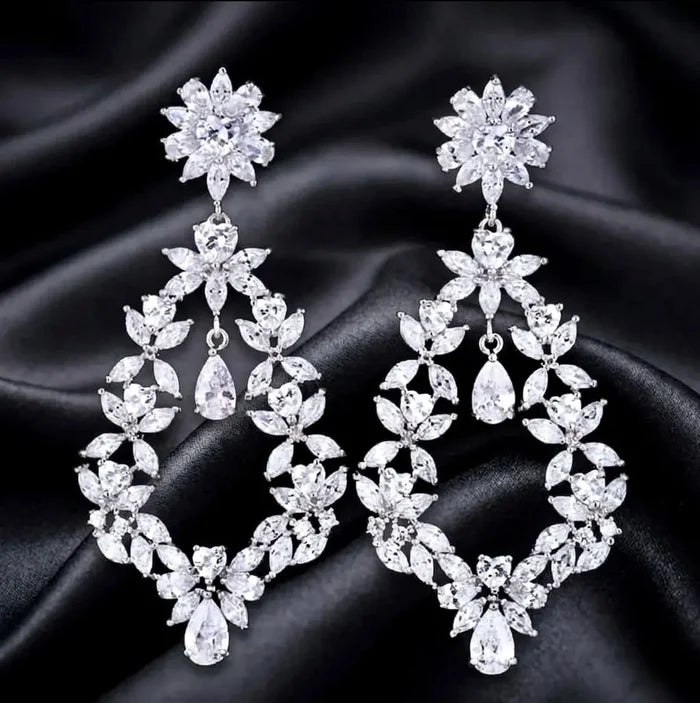 Wedding Jewelry - Cubic Zirconia Bridal Earrings