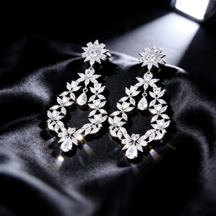 Wedding Jewelry - Cubic Zirconia Bridal Earrings
