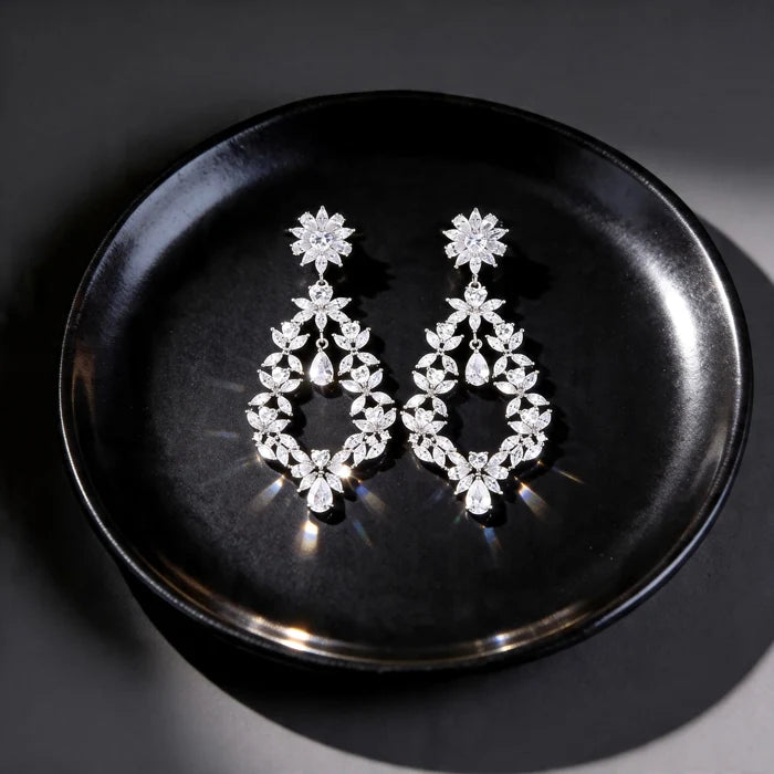 Wedding Jewelry - Cubic Zirconia Bridal Earrings