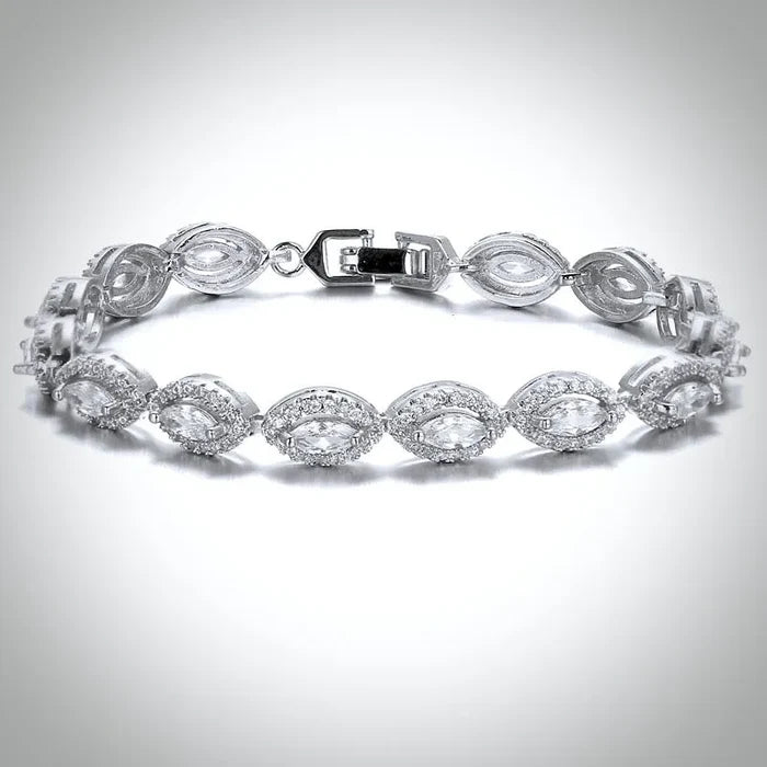 Wedding Jewelry - Cubic Zirconia Bridal Bracelet - Available in Silver, Rose Gold and Yellow Gold