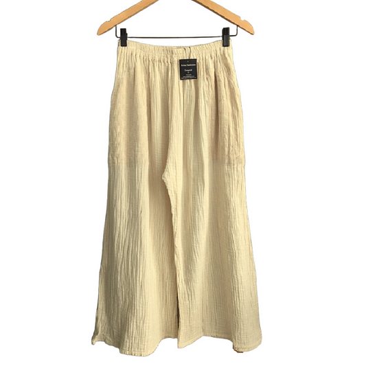 ARISA Ribbed Cotton 3/4 Palazzo Pants With Pocket
