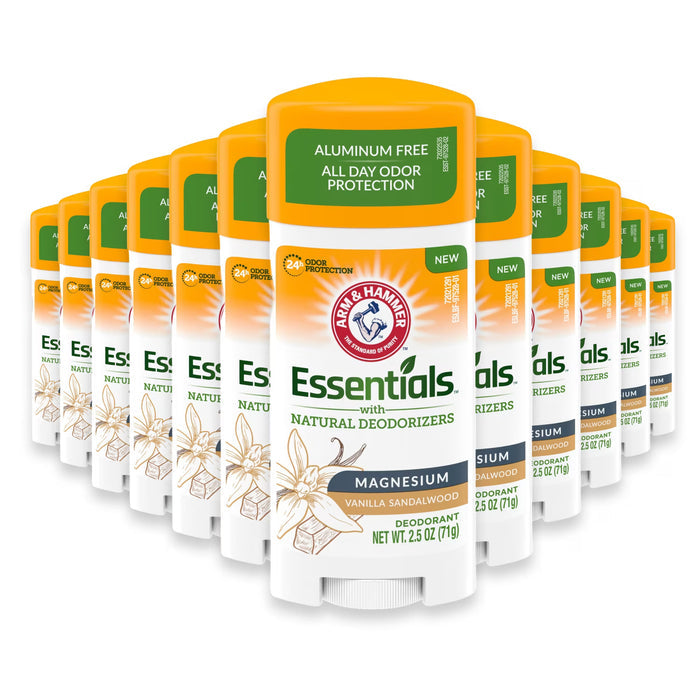 ARM & HAMMER Essentials Natural Deodorant Vanilla Sandalwood 2.5 oz - 12 Pack