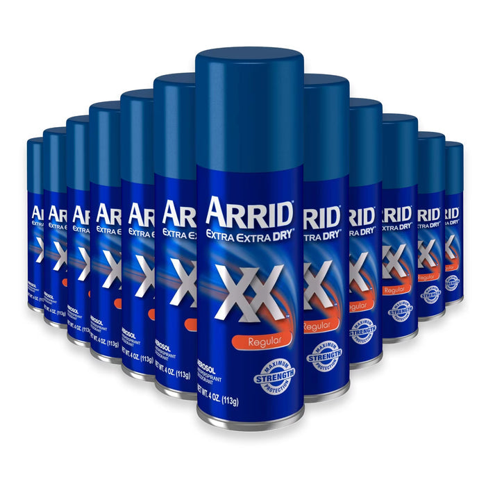 Arrid Extra Extra Dry Regular Aerosol Antiperspirant Deodorant, 4 oz - 12 Pack
