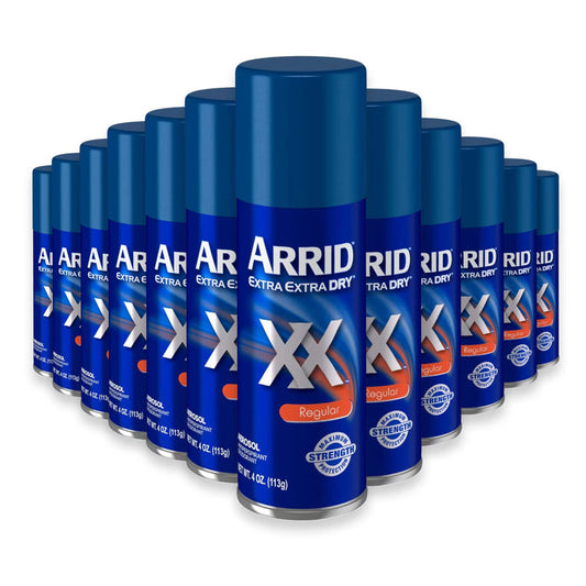 Arrid Extra Extra Dry Regular Aerosol Antiperspirant Deodorant, 4 oz - 12 Pack