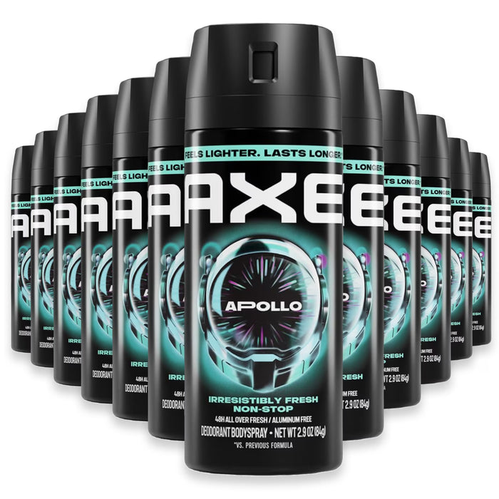 AXE Apollo Premium Aluminum-Free Deodorant Body Spray - 2.9 oz - 12 Pack - Travel Size