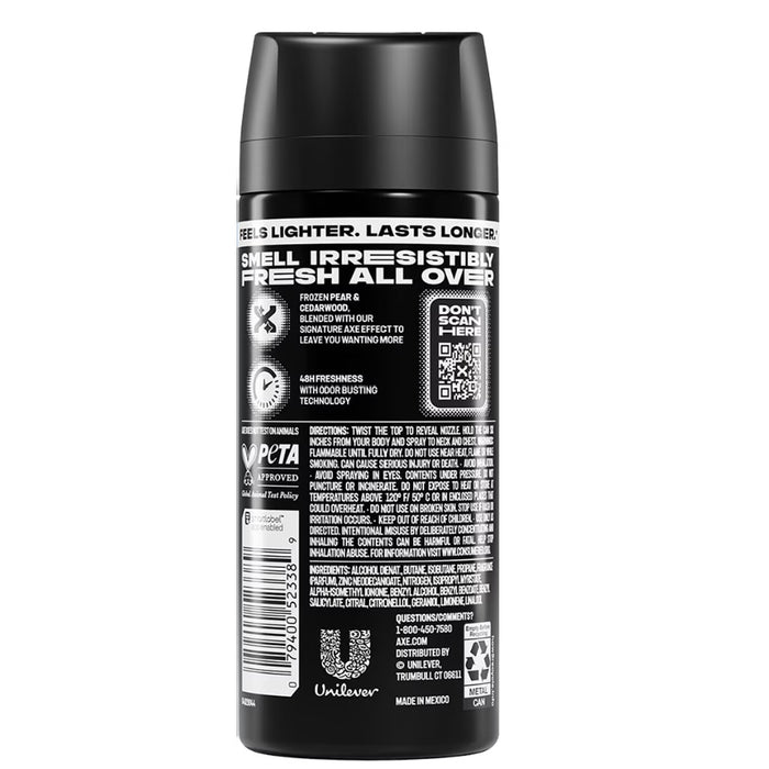 AXE Black Premium Aluminum-Free Deodorant Body Spray - 2.9 oz - 12 Pack - Travel Size -