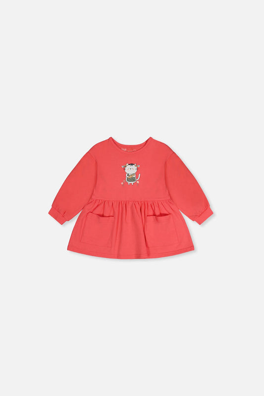 Baby Organic Cotton Tunic Coral Pink-0