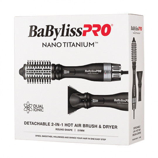 BaBylissPRO Nano Titanium Detachable 2 In 1 Hot Air Brush And Dryer