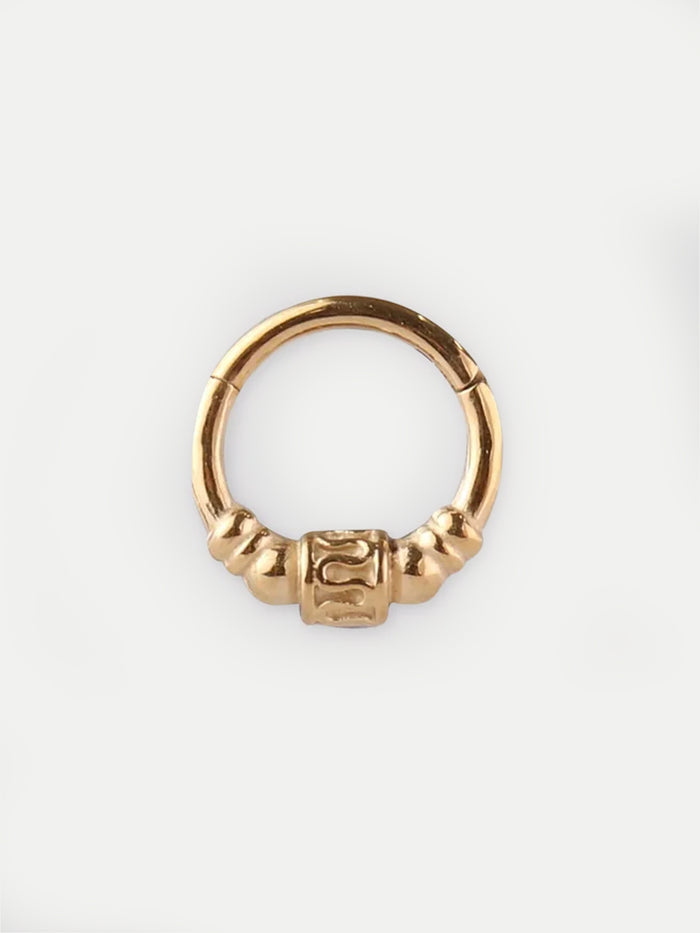 Bali Bead Hinged Ring 16G | Gold-Image 1